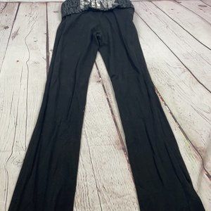 UEC Pink by VS black lace fold over flare yoga pants Small
